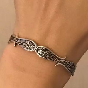 Sterling Angel Wings Cuff Bracelet